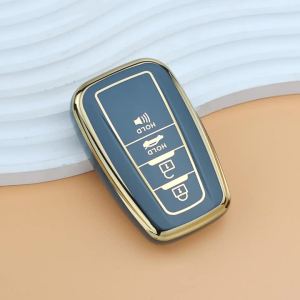 4 Buttons TPU Car Key Case Cover Fob for Toyota Camry CHR Corolla RAV4 Avalon Land Cruiser Prado Prius 2017 - 2022 Keychain