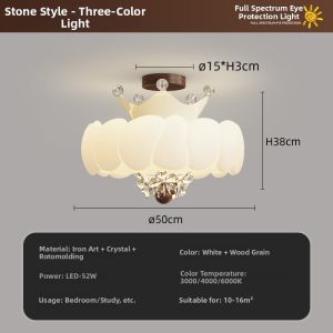 LANGSHANGZHAOMING | Vintage Warm Lighting Walnut Wood Color Ceiling Light