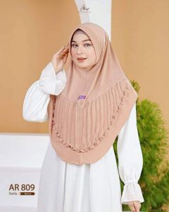 Arrafi AR 809 Jilbab hijab kerudung bergo krudung wanita dewasa jersey instan lipit garis-garis best seller terbaru terlaris kekinian murah viral 2024 adem murah promo daily ootd cantik pet antem bahan stella cantik bayar di tempat COD gratis ongkir