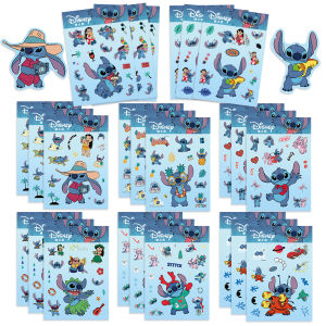 32Sheets Disney Stitch Stickers Anime Stickers Skateboarding Laptop Motorcycle Guitar Cute Cartoon Movie Stickers Pack Children