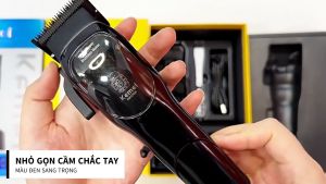 Tông đơ cắt tóc chuyên nghiệp Kemei KM-1766 lưỡi cắt mạ carbon DLC cao cấp có động cơ không chổi than màn hình LCD hiển thị công suất 5W - Chính hãng