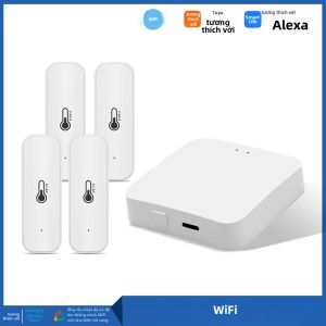 Bộ Dụng Cụ Đo Nhiệt Độ Và Độ Ẩm Thông Minh Tuya WiFi Với Cổng Kết Nối 433MHz Cảm Biến Nhiệt Độ Độ Ẩm Cảnh Báo Qua Ứng Dụng Hệ Thống Giám Sát Không Dây Để Bàn