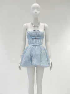 Elegant Luxury Lace Embroidery Strapless Dress