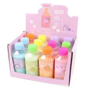 Non-toxic Slime Bubble Milk Tea Water Toy for Children No Stick Hand Cement Coca-Cola Stress Relief Toy Fake Water Beverage Bottle