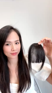 Mái dày vừa 2 ria tóc thậ.t nữ (không có tóc phía sau)- Tóc Giả Vân Anh