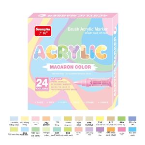 24 Màu Acrylic Bút Đánh Dấu Bộ Đầu Mềm Chất Lỏng Đục Nghệ Thuật Vẽ Truyện Tranh Tô Màu Thẳng Không Áp Lực Xếp Chồng Màu Sắc
