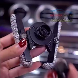 Giá đỡ kẹp điện thoại đính đá Cửa Gió Điều Hoà Xe Ô Tô - Nhiều Màu