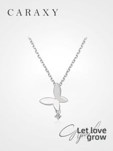 CARAXY | Luxurious Elegant Butterfly 925 Sterling Silver Pendant Necklace