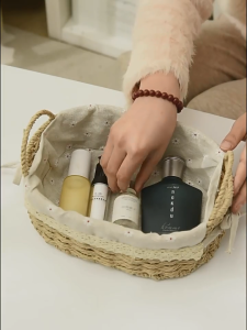 Homepeas® Hand-Woven Rattan Basket Sundry Storage Basket With Handles