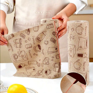 YESPERY Weekly Disposable Dish Cloths Thicken Strong Absorbent Cleaning Rag Tearable Kitchen Paper Towels for Home Use 25cm