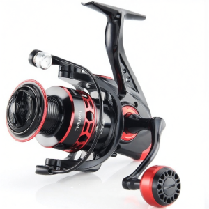 MLZH | Black and Red Baitcasting Reel with Dual Arm Full Metal Spool