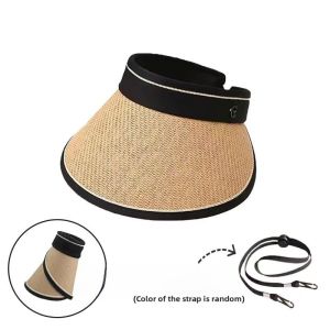 Womens Summer UV Protection Sun Hat Large Brim Empty Top Cycling Anti-Uv Hat Face Covering Sunshade Hat Casual Style