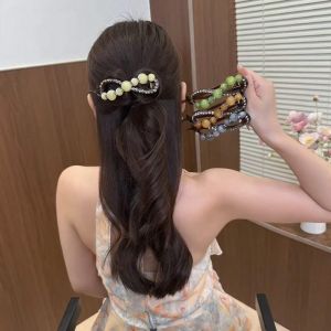 Elegant Chinese Style Water Diamond Twist Clip Womens Hair Accessories Simple Design High Quality Hairpin for Updo