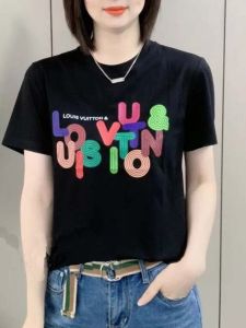 Big Sale Leak-Picking ~ Big Brand Womens Clothing Fashion round Neck Pure Cotton Short Sleeve T-Shirt Loose Simple and All-Matching Trendy Half Sleeve Tops