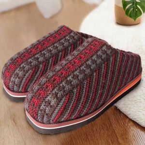Handmade Cotton Slippers Fleece-lined Thickened Winter Home Warm Non Slip Wool Woven Knitting Wedding Finished Cotton Shoes