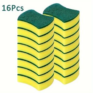 Multipurpose 8/16/32pcs Cleaning Sponge Set Durable Double-Sided Scouring Pad Perfect for Kitchen and Household Use