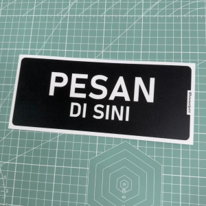 Pesan Di Sini. Order Here. Premium Sticker Sign Notice Signage Label. Pesanan Kaunter Makanan Minuman.