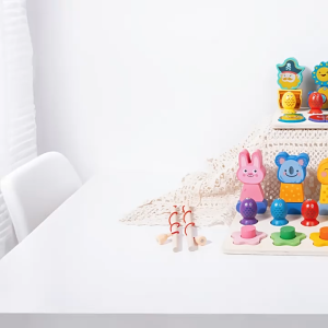 Oldlaiben Montessori Wooden Fishing Toy 3in1 Baby Toys Matching Sorting Stacking Early Education Mainan Kanak-Kanak