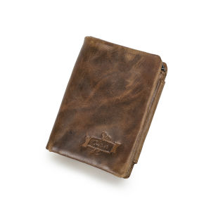 CONTACTS Genuine Leather Men Wallet With Coin Pocket Vintage Hasp Mens Wallets With Card Holder Luxury Brand Short Zip Coin Purse For Men