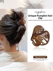 NING ZHOU | Pumpkin-shaped Claw Clip For Half-up Hairstyle