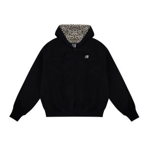 FDR Store 7A Antibacterial Hoodie Jacket Leopard Print with Ear for Men And Women Autumn Thermal Locking Top Casual Style Long Sleeve Zipper Closure