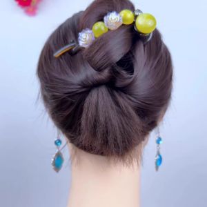 Kẹp Tóc Xoắn Một Hàng Hoa Cườm Cườm Cao Cấp 2025 Phụ Kiện Tóc Mới Cho Phụ Nữ Kẹp Tóc Sau Đầu Nhiều Tóc