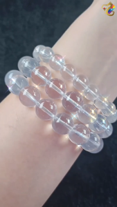 Premium / Collection / Collection Ceiling Grade Rare Blue Aurora Asterism Clear Quartz Bracelet