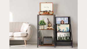 3 Layer Storage Rack Vinyl Record Organizer Floor Standing Organizer Large Capacity Display Rack Paper Book Record Album Magazine Display Rack Organizer for Home Office