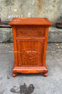 Hòm Công Đức gỗ Hương Đá kích thước 40 x 50 x 80 Cm