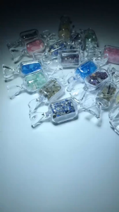 FH-C1329 Kotak Organizer Transparan Bentuk Permen Mini Penyimpanan Perhiasan Pill Portabel