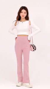 MK Bootcut Pants Women Strectchable Plus Size High Waist Bootcut Pants P4/404