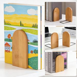 2PCS Creative Nature Bamboo Desktop Organizer Bookends Book Ends Storage Stand Holder Shelf Bookrack Magazine Holder