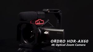 Ordro AX60 4K 28MP Camcorder With AF-L Lock Focus And Optical Zoom For And Livestream