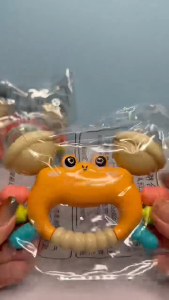 Soft Rubber Baby Rattle Handbell Teether Silicone Chewable Mainan Bayi Bunyi Soft Toy for Teething