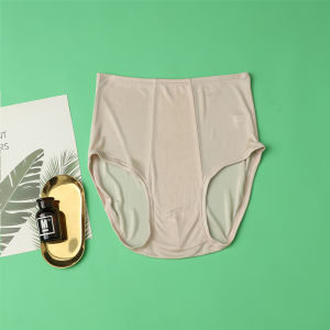 High Waist Silk  Mens Briefs Loose Fit Thin Summer Cool Breathable Underwear Simple Style Pure Color Home Comfort