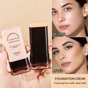 TVLV Eraser Foundation Make-up Stick 20g with Brush To Brighten Skin Liquid Foundation Non-marking Long-lasting Makeup Concealer