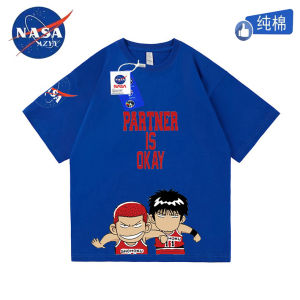 Nasa Slam Dunk Boys Cotton Vải Bông Áo Thun Ngắn Tay Thoải Mái Đồ Thể Thao Dành Cho Trẻ Trung Và Lớn Thời Trang Trang Phục Phù Hợp Giữa Cha Mẹ Và Con Cái