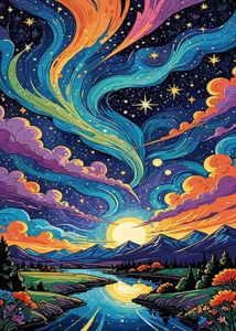 KAYOU | DIY Digital Painting Paint By Numbers Dreamy Starry Sky Landscape Handpainted Painting Art Picture Artcraft on Canvas UniqueGift