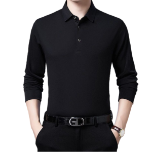 Áo Tập Khiêu Vũ Latin Cao Cấp Tay Dài Cổ Bẻ Đàn Hồi Cho Nam Khiêu Vũ Hiện Đại Khiêu Vũ Quốc Gia T-shirt Cotton