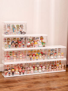 Hand-Made Display Box Blind Box Storage Display Stand Pop Mart Doll Storage Box Lego Transparent and Dustproof Storage Cabinet