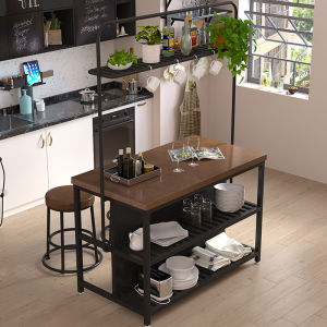 Kitchen Middle Island Table Movable Kitchen Counter Separate For Home Integrated Open Bar Counter Custom Solid Wood Sideboard