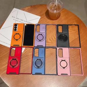 Ốp Điện Thoại Samsung Galaxy Z Fold 8/7/6 Từ Tính Có Giá Đỡ Vòng Xoay 360 Độ Bảo Vệ Camera Chất Liệu TPU PC Gập Được
