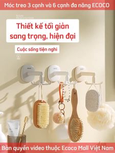 Móc dán ECOCO 6 cạnh xoay tròn 360 độ Móc treo đồ đa năng chịu lực thế hệ mới siêu chắc 23163 EZ