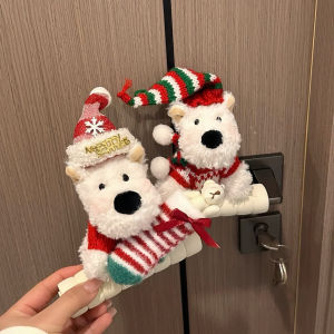 Adorable Christmas Series West Highland Terrier Door Handle Protection Cover Anti-static Collision Proof Cute Dog Design