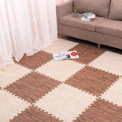 Thickened Foam Baby Crawling Mat Bedroom Puzzle Sponge Pad 60*60 Wood Grain Pattern Home Use Floor Mat Non-toxic Odorless