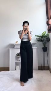 [Basica Moda] 1159 Atasan Top Baju Blouse Wanita Motif Setrip Adolva Stripped Rajut Knit Import