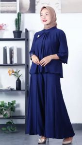 set blouse kulot jumbo bahan jersey zoya  / setelan jumbo kulot pecah 8  muat bb 90 kg
