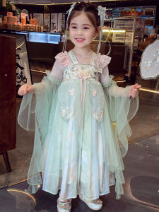 Váy Công Chúa Hanfu Cho Bé Gái Váy Voan Thêu Mùa Hè 2025 Váy Hanfu Trẻ Em Phong Cách Trung Hoa Mới Váy Voan Thêu Cho Bé Gái Siêu Tiên