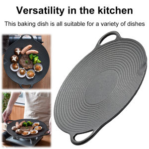 11.8/13.8/14.6 Inch Coating Frying Pan Non Stick Cast Iron Round Griddle Baking Tray for Home Party Travel and Outdoor