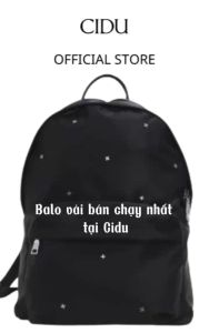 Balo Vải Dù Chống Thấm Nước Họa Tiết Kim Loại Nhỏ Ngăn Zipper Thời Trang Cidu Bl01